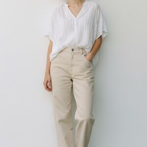 Hester and orchid White Striped Women's Top 1x